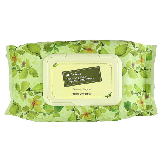 HERB DAY MAKEUP REMOVER TISSUE - 70 SHEETS